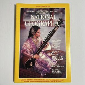 Vintage National Geographic April 1985 Austrians Alps India Moguls Kabul